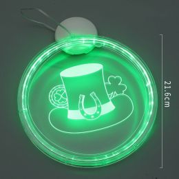 Holiday Decoration LED Green Hat Clover 3D Color Lamp